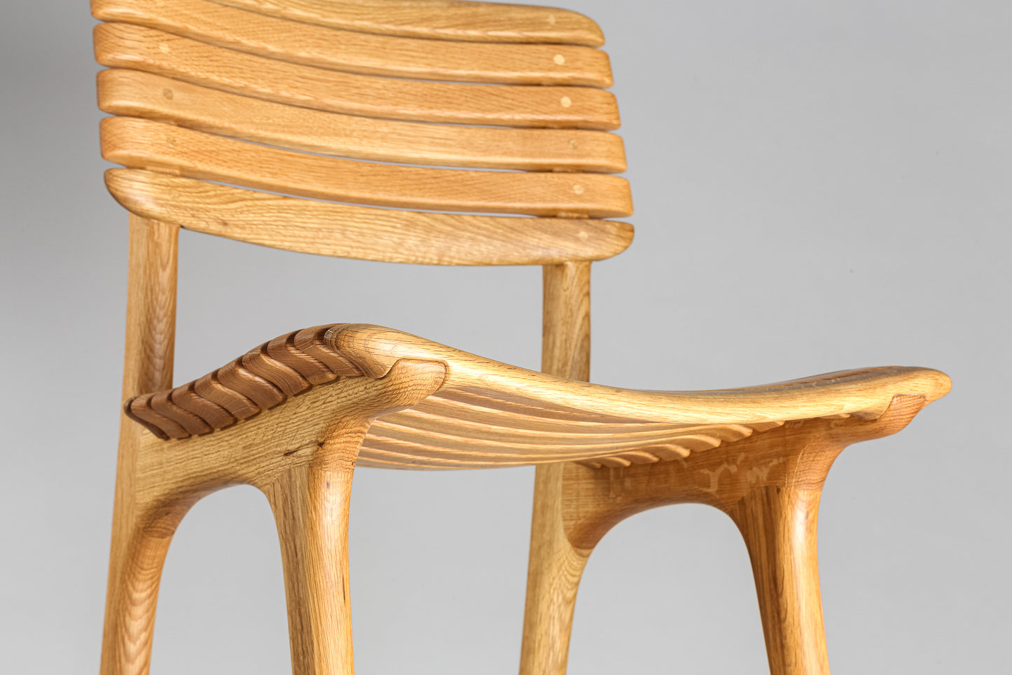 Open Back Slat Dining Chair - White Oak