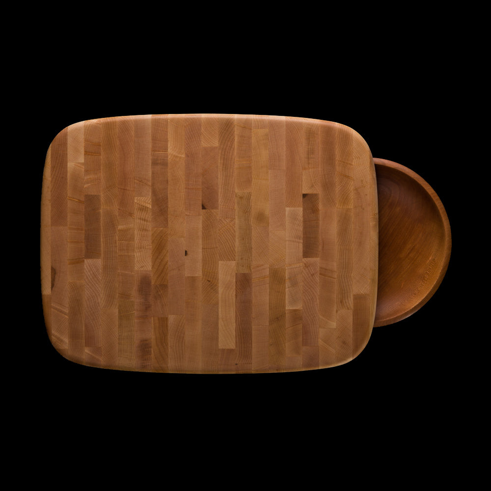 End Grain Chopping Block - 12" x 15.5" w/ bowl