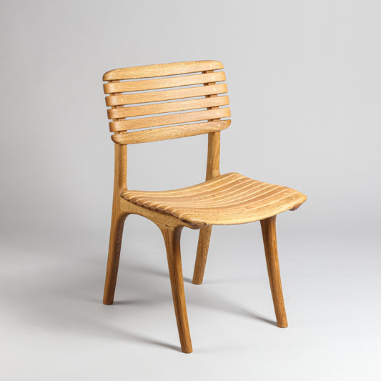 Open Back Slat Dining Chair - White Oak
