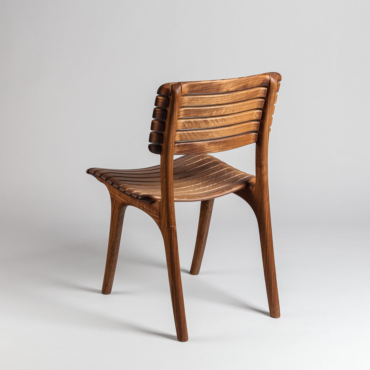 Open Back Slat Dining Chair - Walnut
