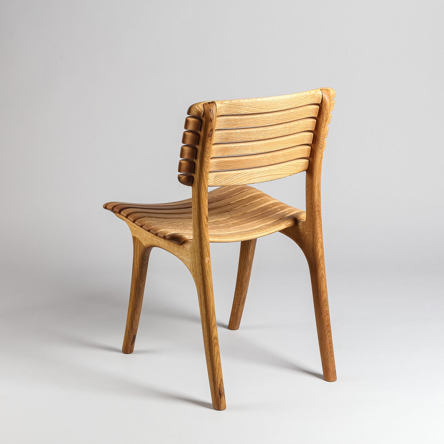 Open Back Slat Dining Chair - White Oak