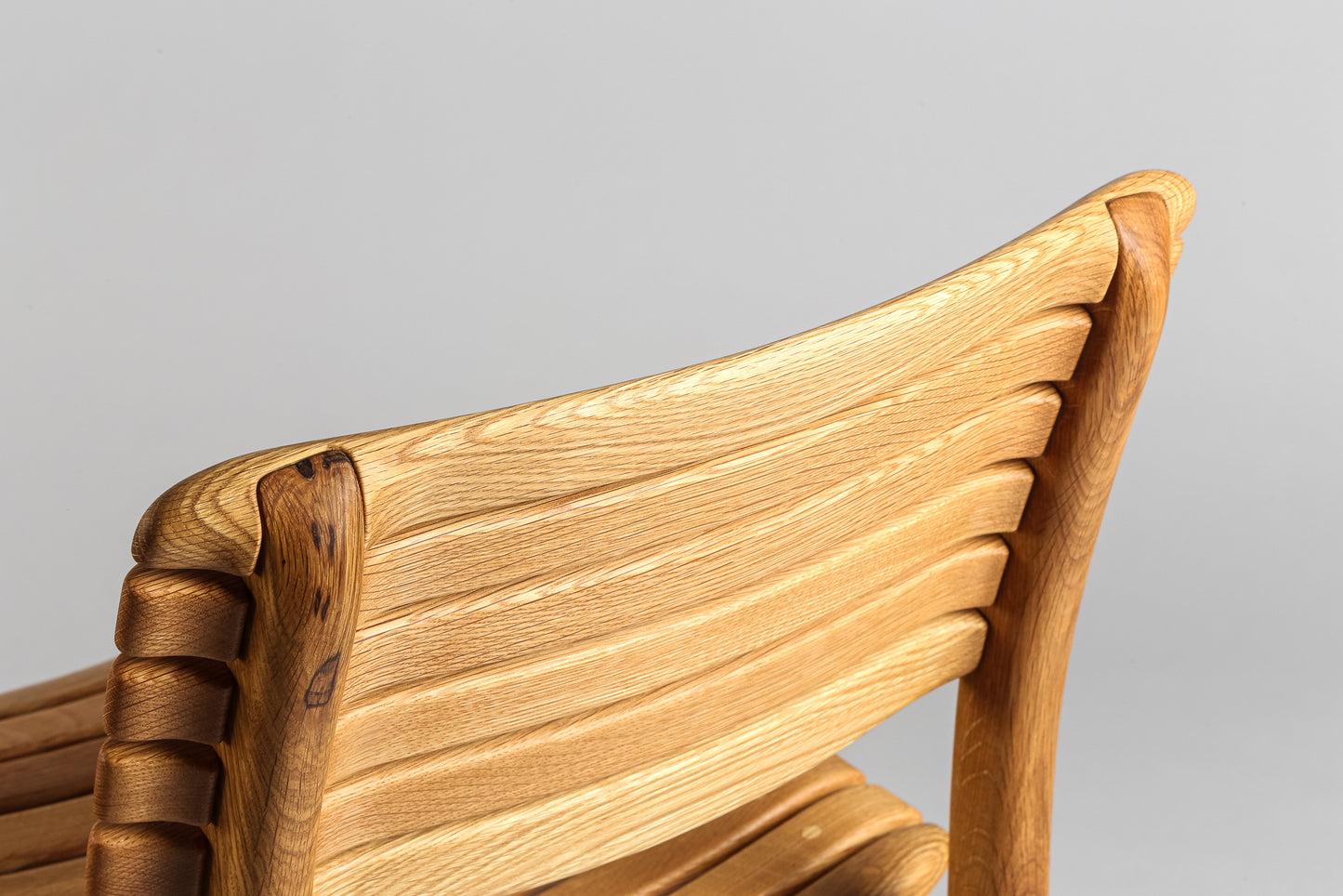 Open Back Slat Dining Chair - White Oak