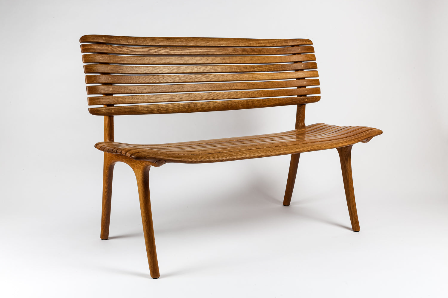 White Oak Slat Bench – Edward Wohl Woodworking & Design